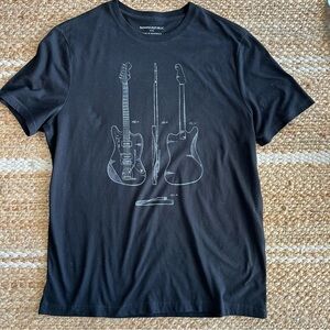 Banana Republic Guitar Graphic Tee Vintage Black